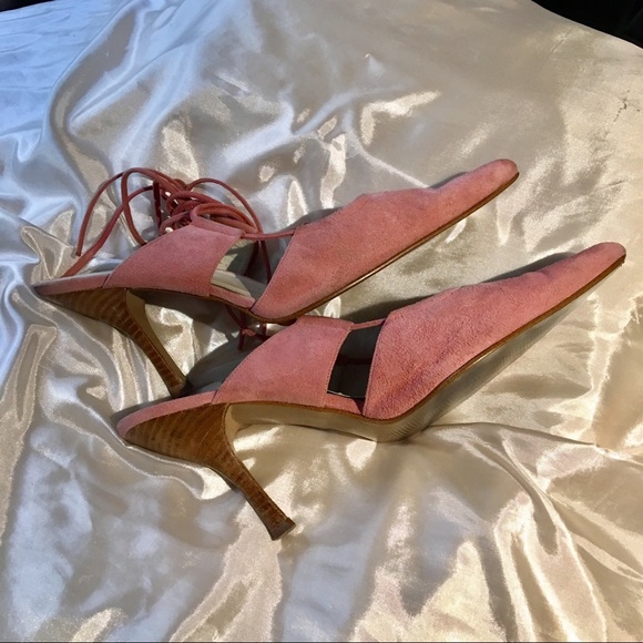 Colin Stuart pink suede heels - Picture 2 of 6